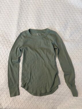 GAP Olive Green Ribbed Crew Neck Long Sleeve